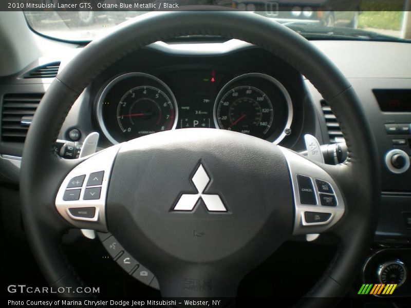 Octane Blue Metallic / Black 2010 Mitsubishi Lancer GTS