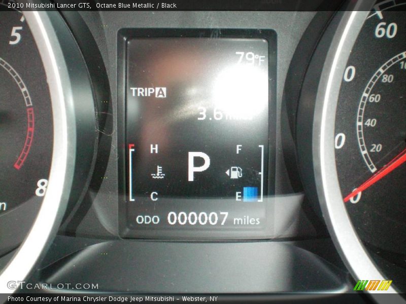 Octane Blue Metallic / Black 2010 Mitsubishi Lancer GTS