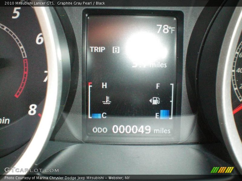 Graphite Gray Pearl / Black 2010 Mitsubishi Lancer GTS