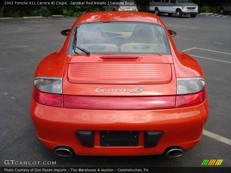 Zanzibar Red Metallic / Savanna Beige 2002 Porsche 911 Carrera 4S Coupe