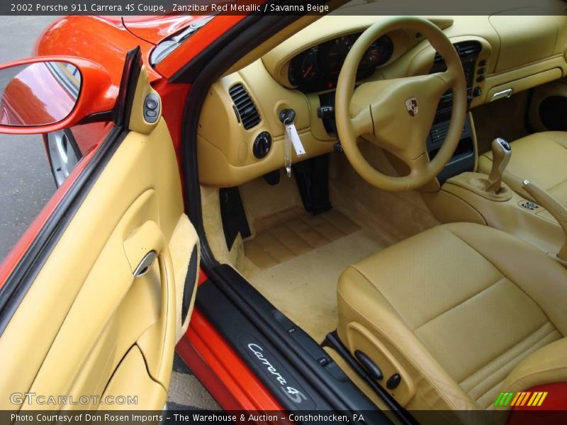 Zanzibar Red Metallic / Savanna Beige 2002 Porsche 911 Carrera 4S Coupe