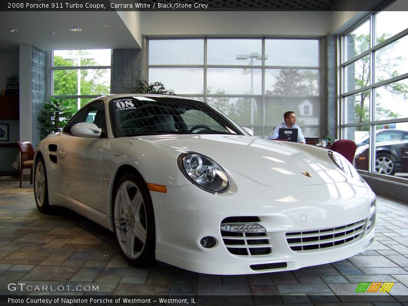 Carrara White / Black/Stone Grey 2008 Porsche 911 Turbo Coupe