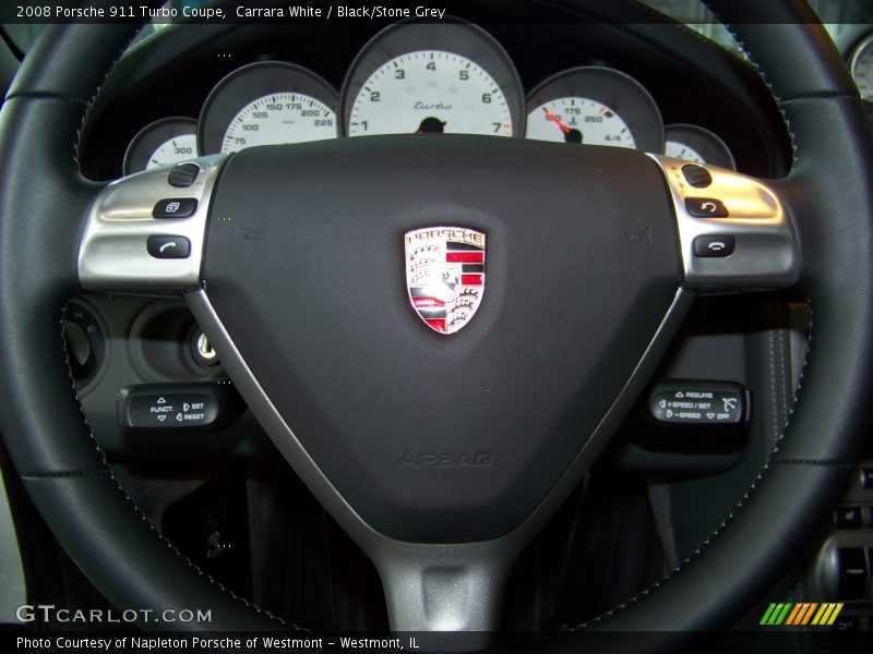 Carrara White / Black/Stone Grey 2008 Porsche 911 Turbo Coupe