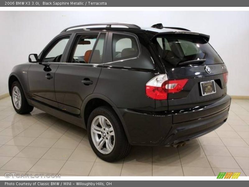Black Sapphire Metallic / Terracotta 2006 BMW X3 3.0i