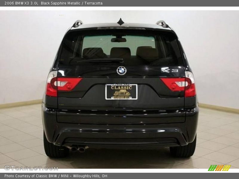 Black Sapphire Metallic / Terracotta 2006 BMW X3 3.0i