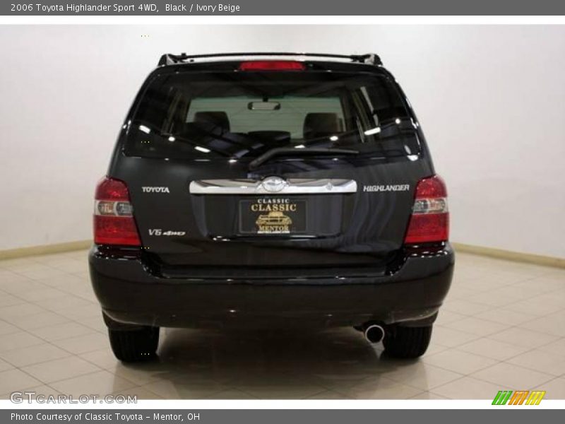 Black / Ivory Beige 2006 Toyota Highlander Sport 4WD