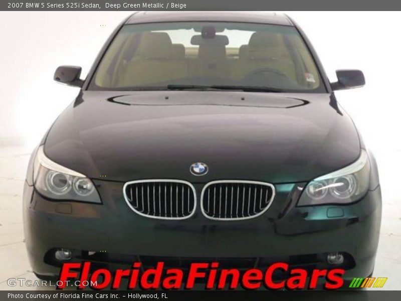 Deep Green Metallic / Beige 2007 BMW 5 Series 525i Sedan