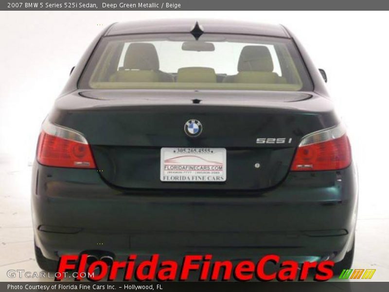 Deep Green Metallic / Beige 2007 BMW 5 Series 525i Sedan