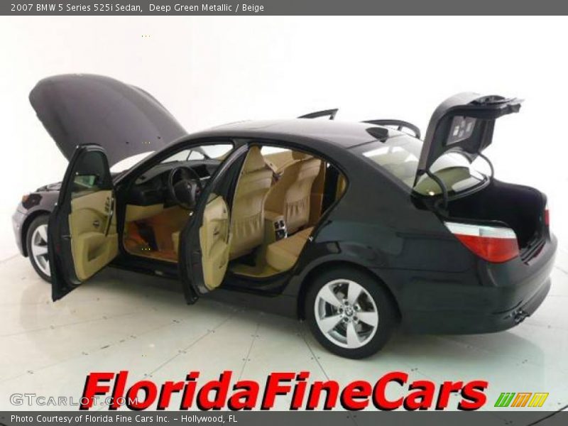 Deep Green Metallic / Beige 2007 BMW 5 Series 525i Sedan