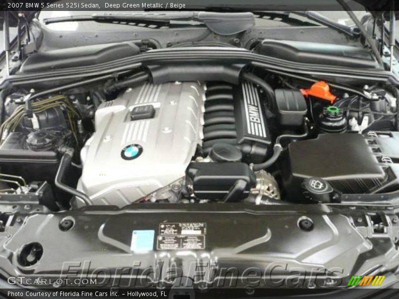 Deep Green Metallic / Beige 2007 BMW 5 Series 525i Sedan