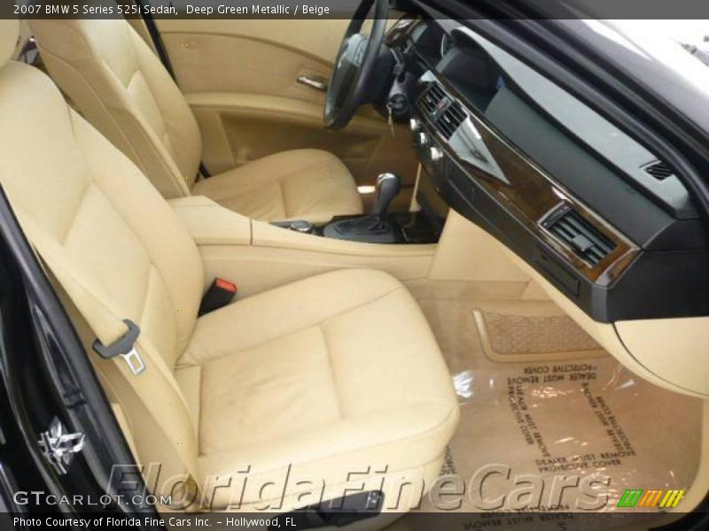 Deep Green Metallic / Beige 2007 BMW 5 Series 525i Sedan