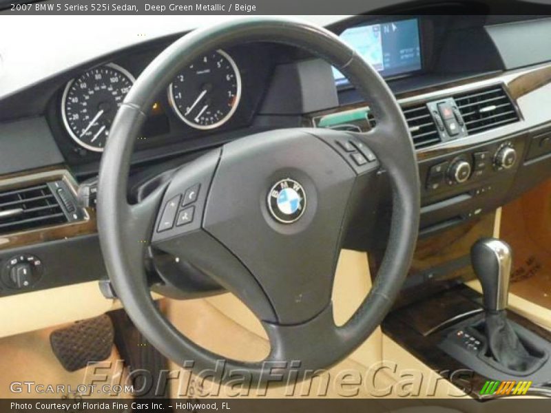 Deep Green Metallic / Beige 2007 BMW 5 Series 525i Sedan