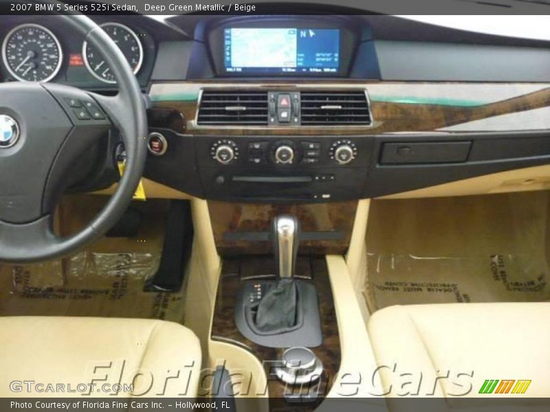 Deep Green Metallic / Beige 2007 BMW 5 Series 525i Sedan