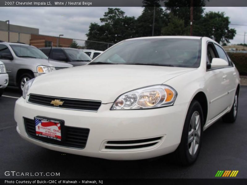 White / Neutral Beige 2007 Chevrolet Impala LS