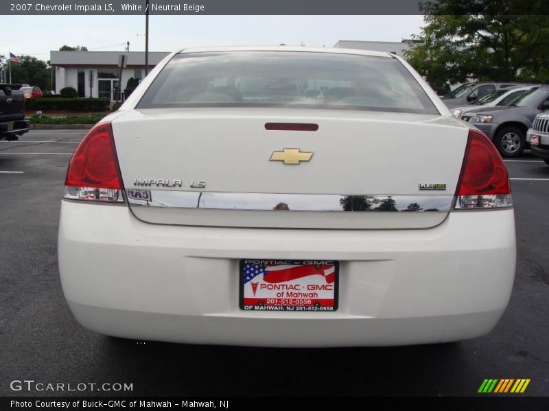 White / Neutral Beige 2007 Chevrolet Impala LS