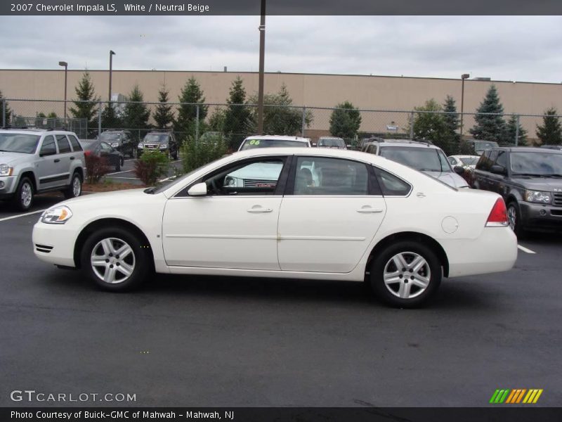 White / Neutral Beige 2007 Chevrolet Impala LS