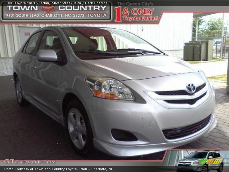 Silver Streak Mica / Dark Charcoal 2008 Toyota Yaris S Sedan