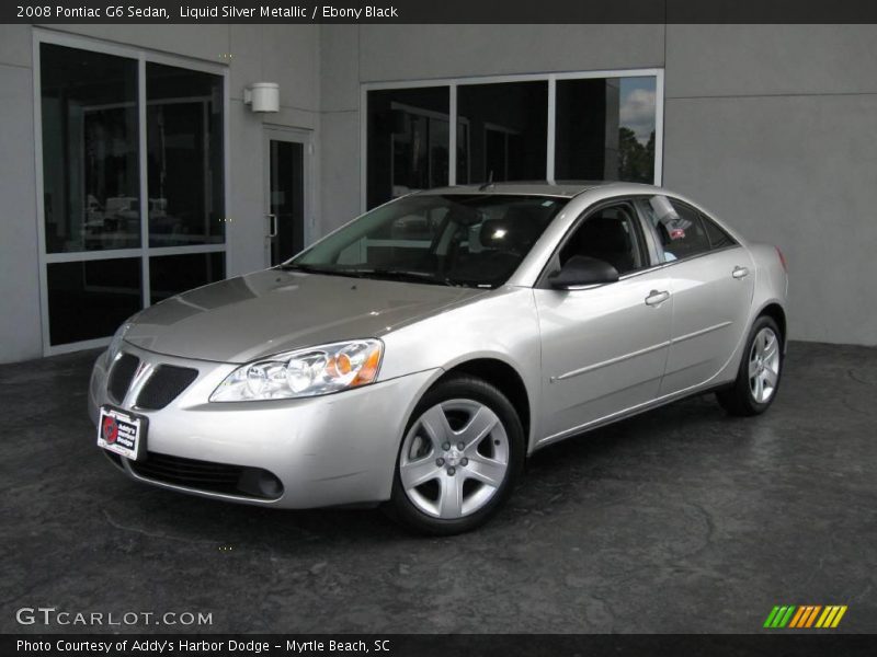 Liquid Silver Metallic / Ebony Black 2008 Pontiac G6 Sedan