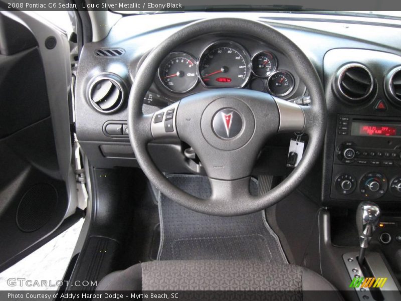 Liquid Silver Metallic / Ebony Black 2008 Pontiac G6 Sedan