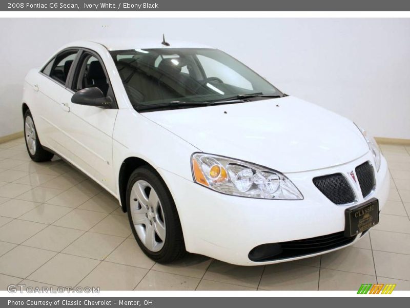 Ivory White / Ebony Black 2008 Pontiac G6 Sedan