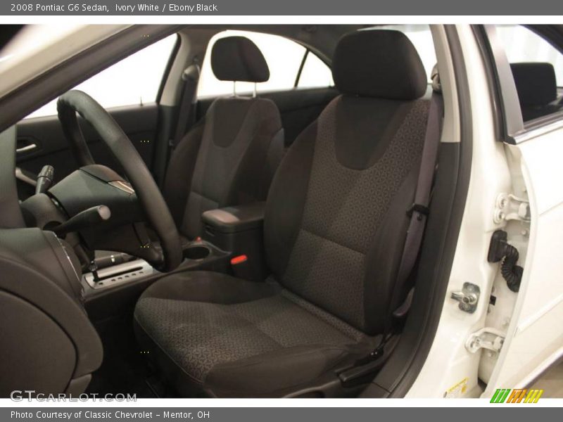 Ivory White / Ebony Black 2008 Pontiac G6 Sedan