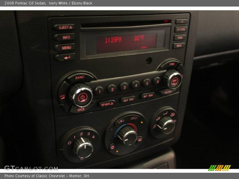Ivory White / Ebony Black 2008 Pontiac G6 Sedan
