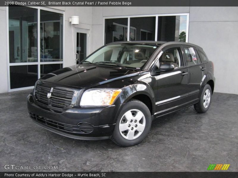 Brilliant Black Crystal Pearl / Pastel Pebble Beige 2008 Dodge Caliber SE