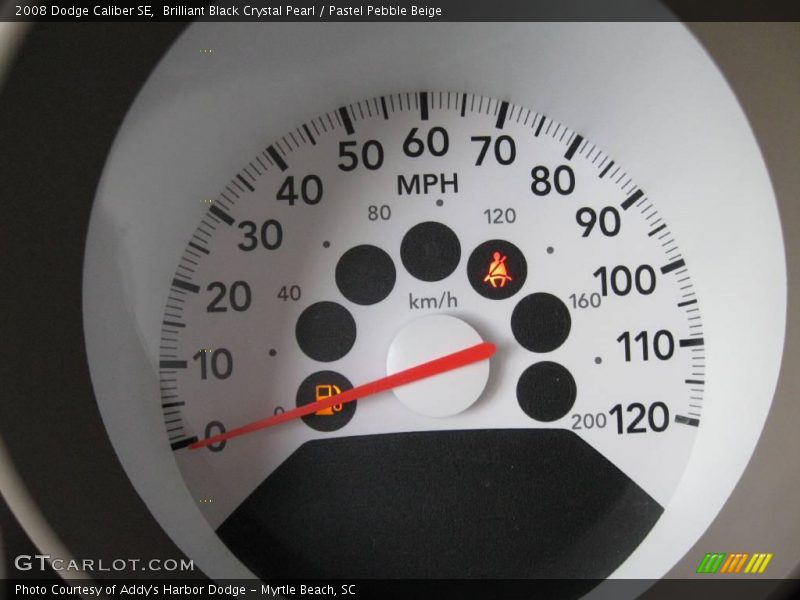 Brilliant Black Crystal Pearl / Pastel Pebble Beige 2008 Dodge Caliber SE