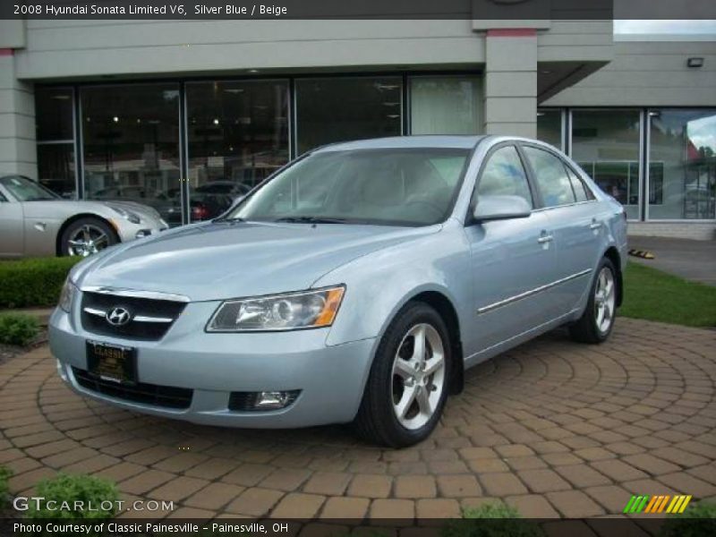 Silver Blue / Beige 2008 Hyundai Sonata Limited V6