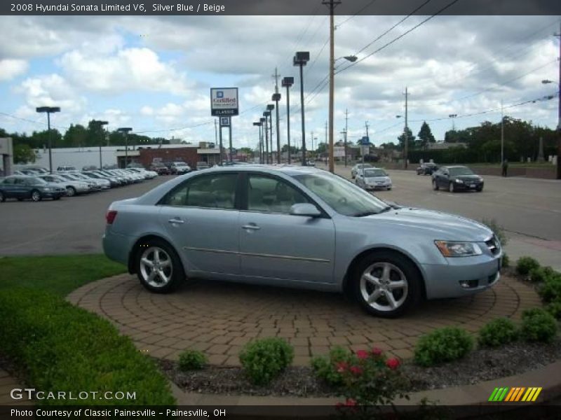 Silver Blue / Beige 2008 Hyundai Sonata Limited V6