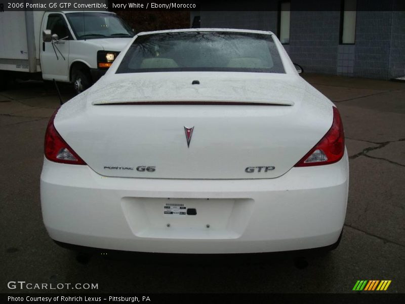 Ivory White / Ebony/Morocco 2006 Pontiac G6 GTP Convertible