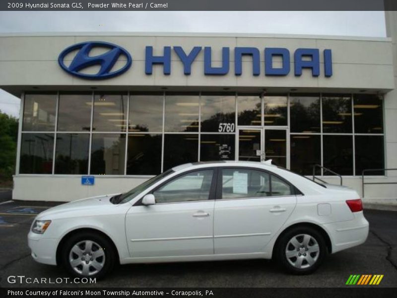 Powder White Pearl / Camel 2009 Hyundai Sonata GLS