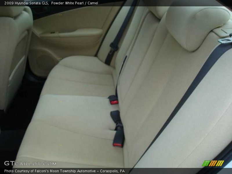 Powder White Pearl / Camel 2009 Hyundai Sonata GLS