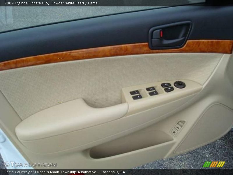 Powder White Pearl / Camel 2009 Hyundai Sonata GLS