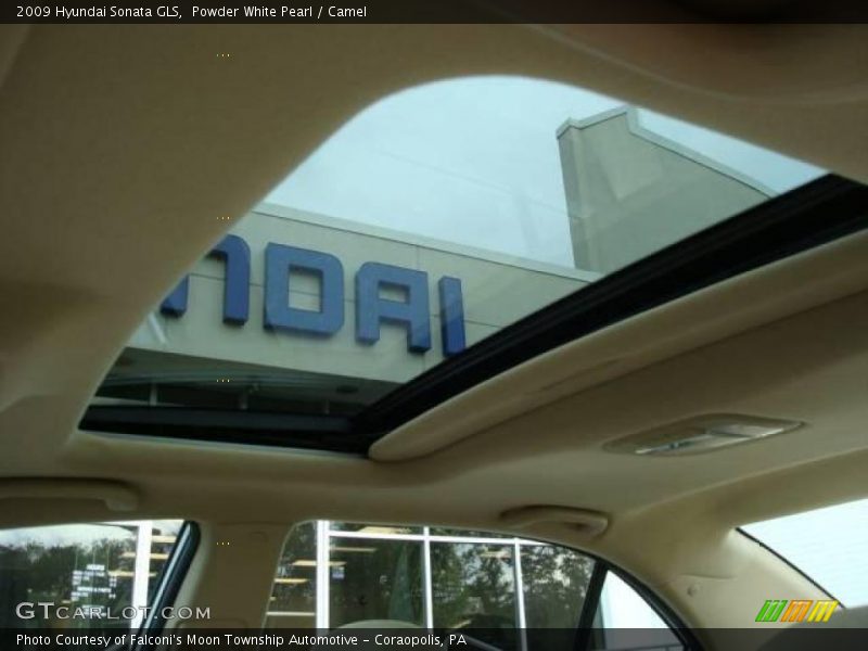 Powder White Pearl / Camel 2009 Hyundai Sonata GLS