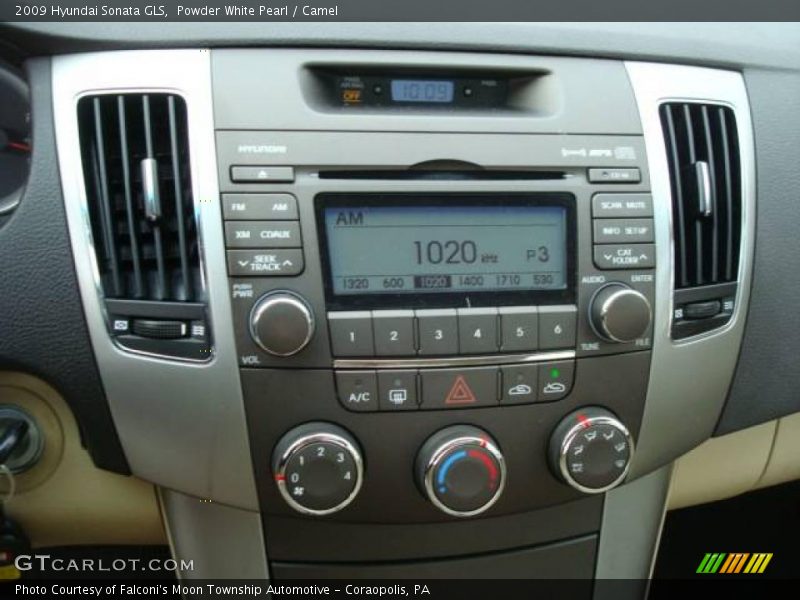 Powder White Pearl / Camel 2009 Hyundai Sonata GLS