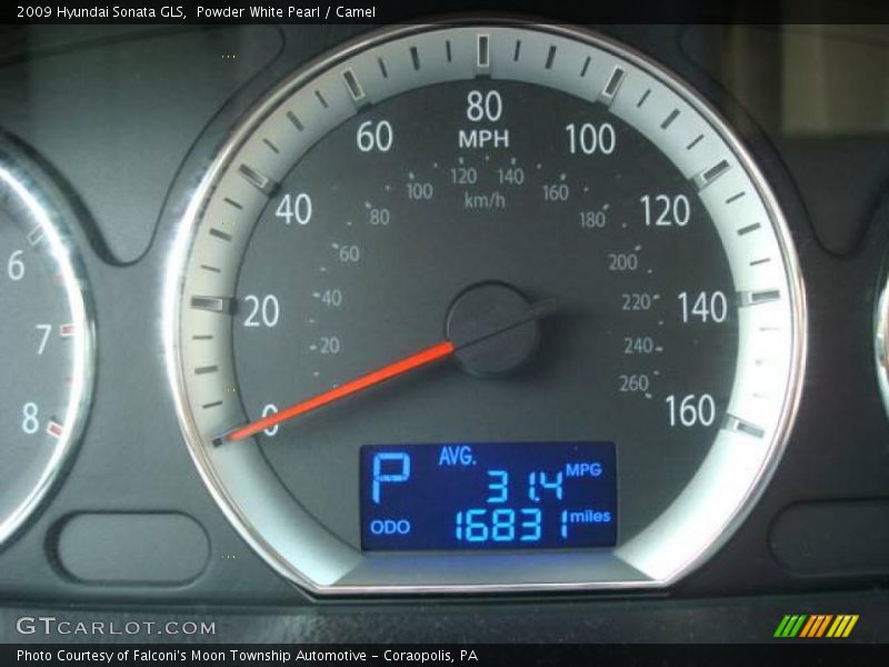 Powder White Pearl / Camel 2009 Hyundai Sonata GLS