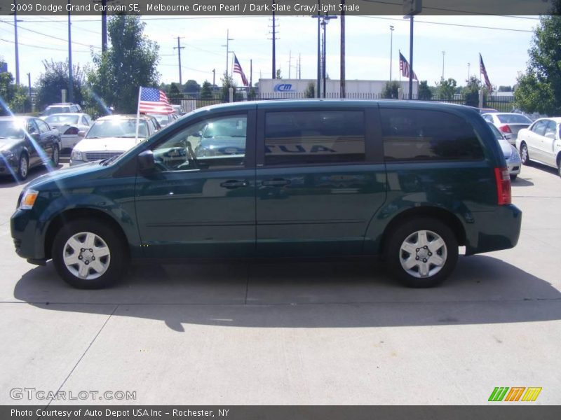 Melbourne Green Pearl / Dark Slate Gray/Light Shale 2009 Dodge Grand Caravan SE