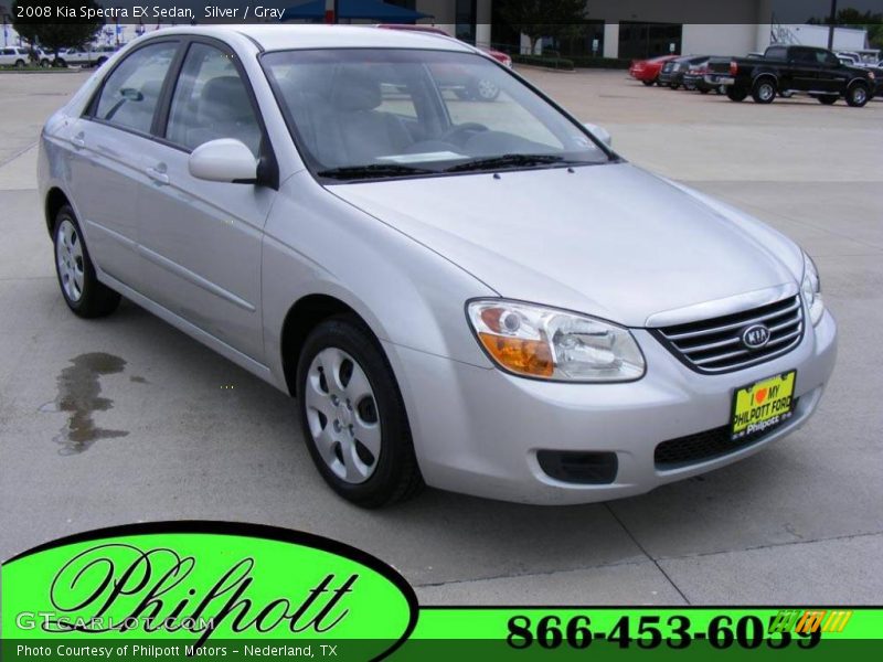 Silver / Gray 2008 Kia Spectra EX Sedan