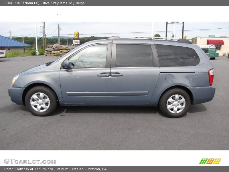 Olive Gray Metallic / Beige 2008 Kia Sedona LX