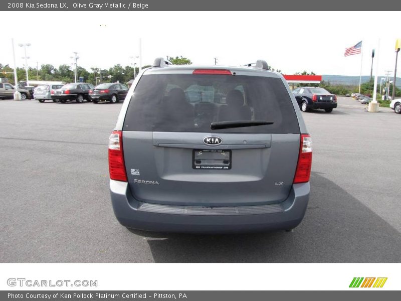 Olive Gray Metallic / Beige 2008 Kia Sedona LX