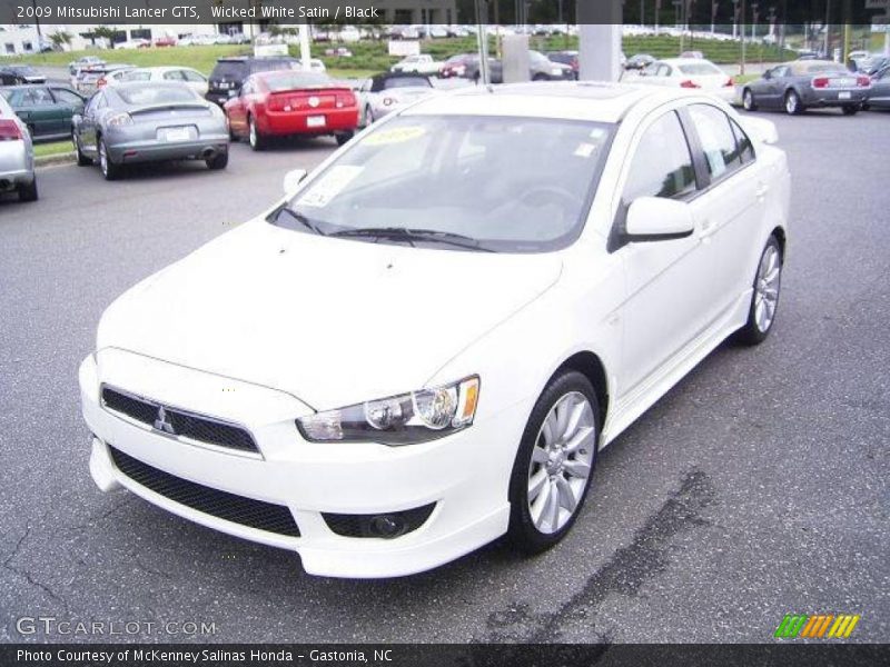 Wicked White Satin / Black 2009 Mitsubishi Lancer GTS