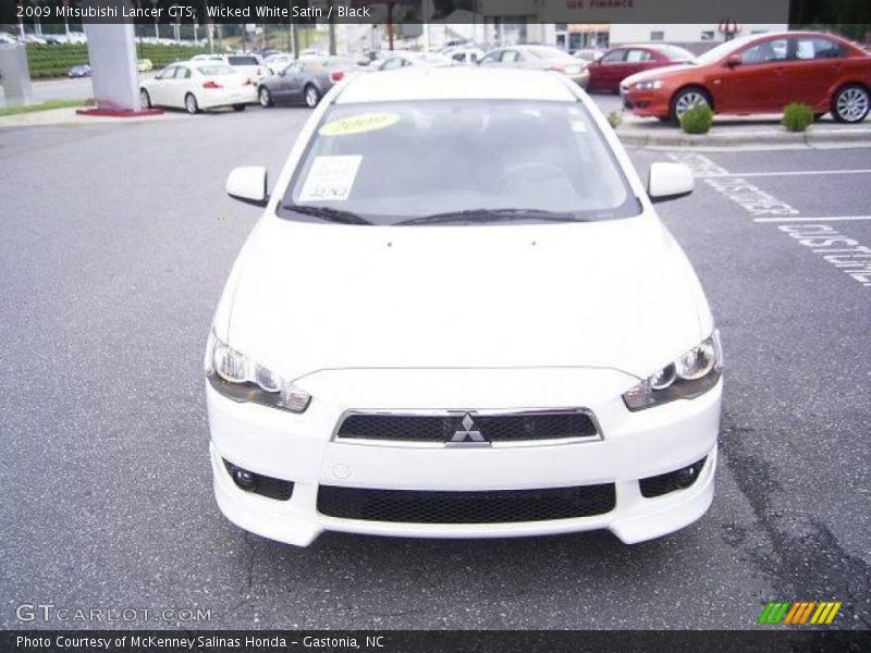 Wicked White Satin / Black 2009 Mitsubishi Lancer GTS