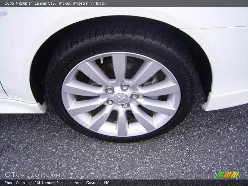 Wicked White Satin / Black 2009 Mitsubishi Lancer GTS