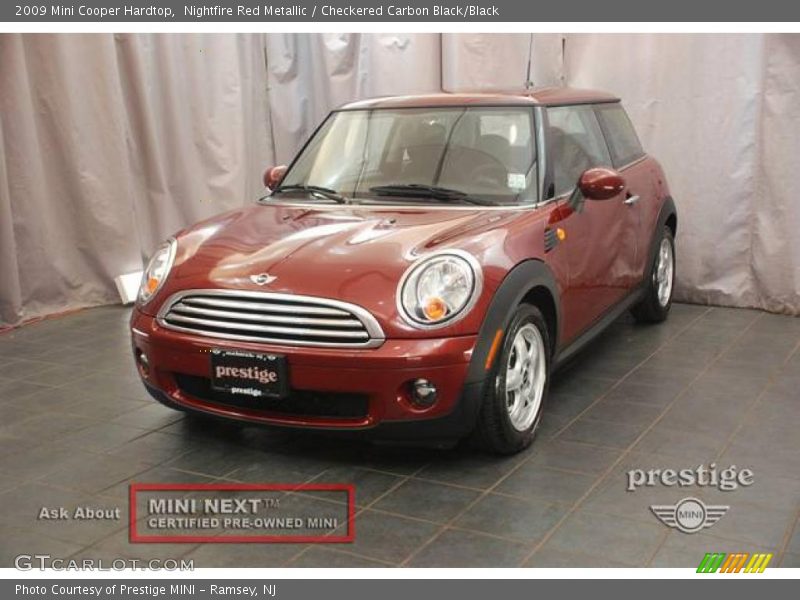 Nightfire Red Metallic / Checkered Carbon Black/Black 2009 Mini Cooper Hardtop