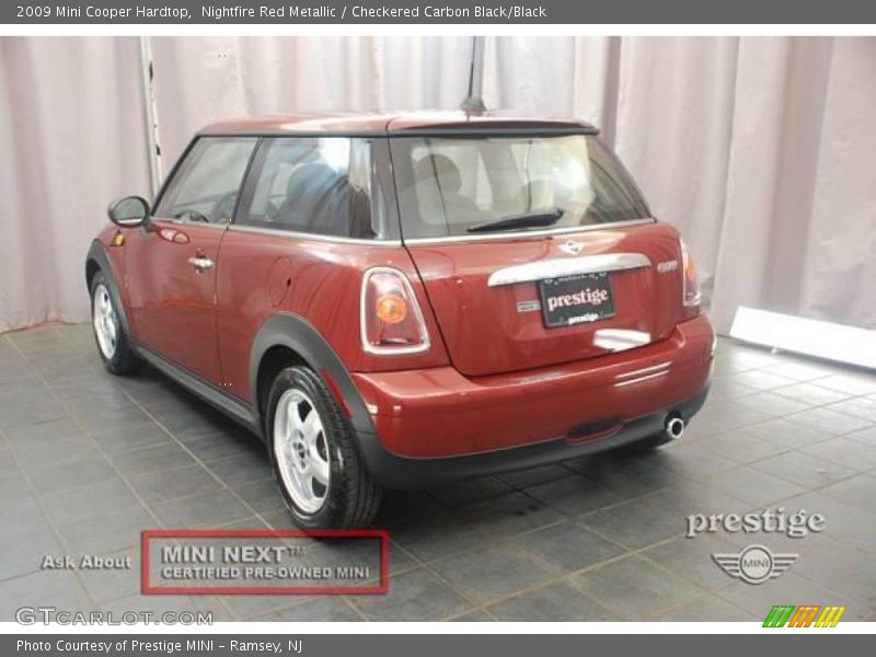 Nightfire Red Metallic / Checkered Carbon Black/Black 2009 Mini Cooper Hardtop