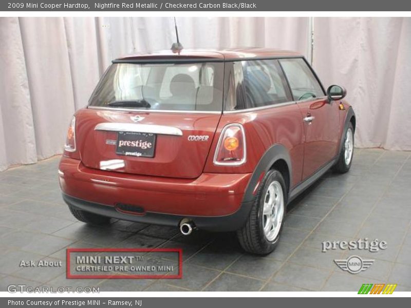 Nightfire Red Metallic / Checkered Carbon Black/Black 2009 Mini Cooper Hardtop