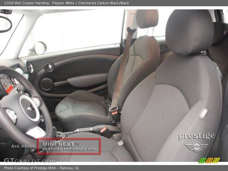 Pepper White / Checkered Carbon Black/Black 2009 Mini Cooper Hardtop