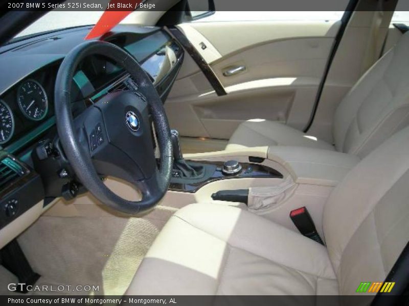 Jet Black / Beige 2007 BMW 5 Series 525i Sedan