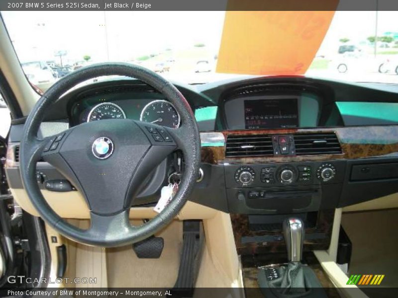 Jet Black / Beige 2007 BMW 5 Series 525i Sedan